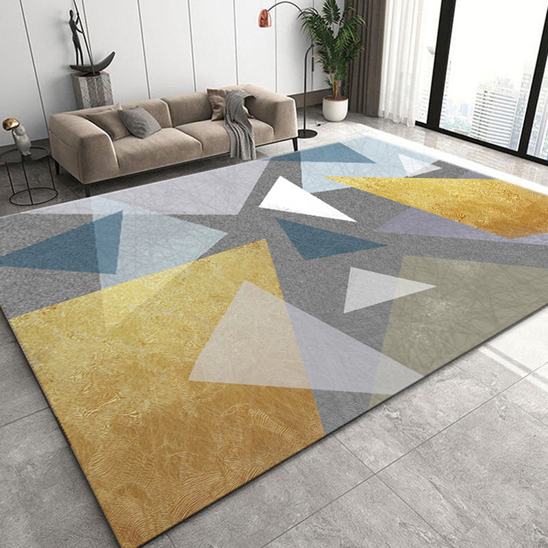 Distinctive Geometric Pattern Area Rug Simplicity Modern Indoor Carpet Polyester Non-Slip Backing Rug for Living Room