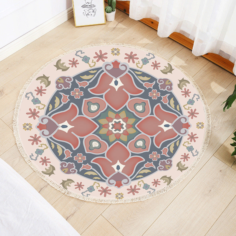 Tapis d'intérieur en coton à imprimé Floral marocain, couleur claire, simplicité, facile d'entretien, pour salon