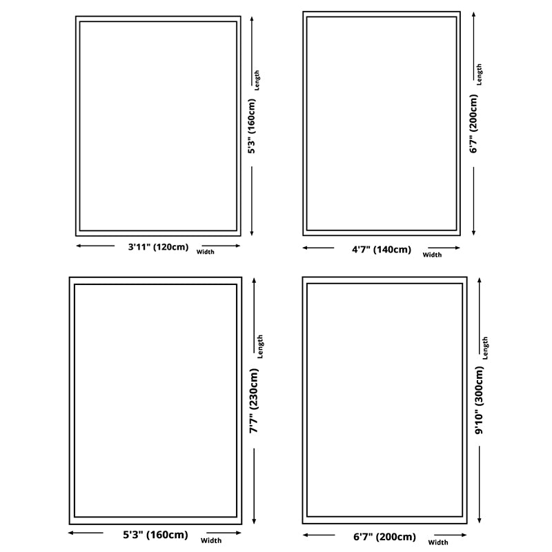 White Tone Simple Area Carpet Polyester Geometric Print Indoor Rug Anti-Slip Backing Carpet for Living Room