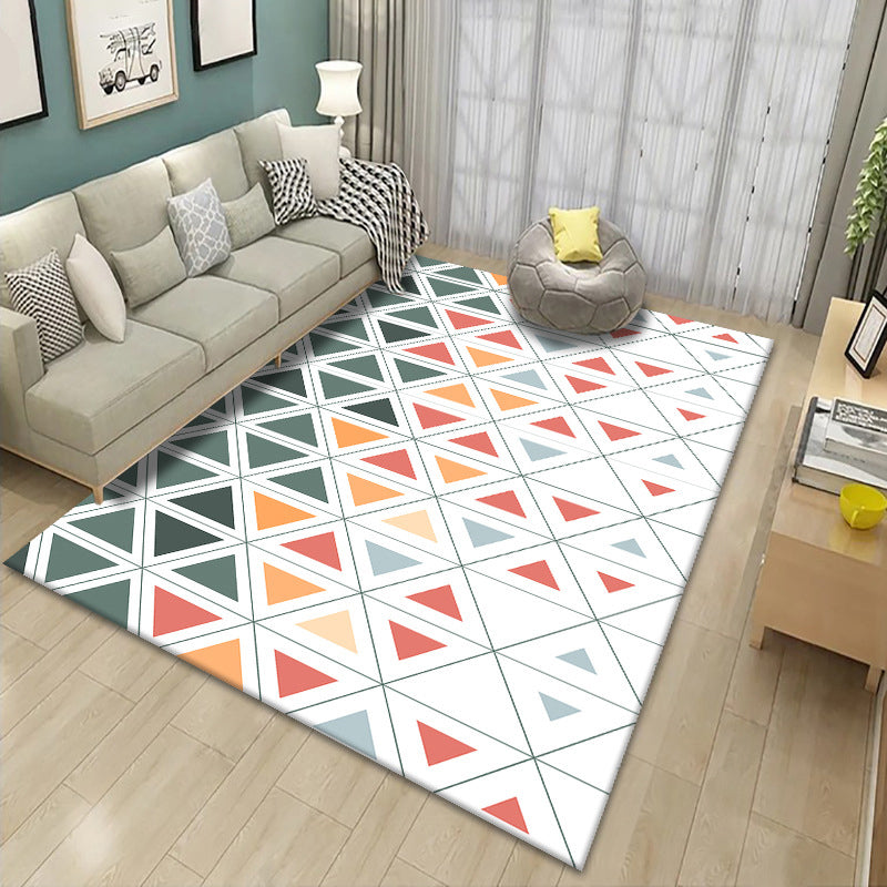 Creative Asymmetric Pattern Indoor Rug Modern Trendy Polyester Rug Easy Care Non-Slip Backing Area Carpet for Living Room