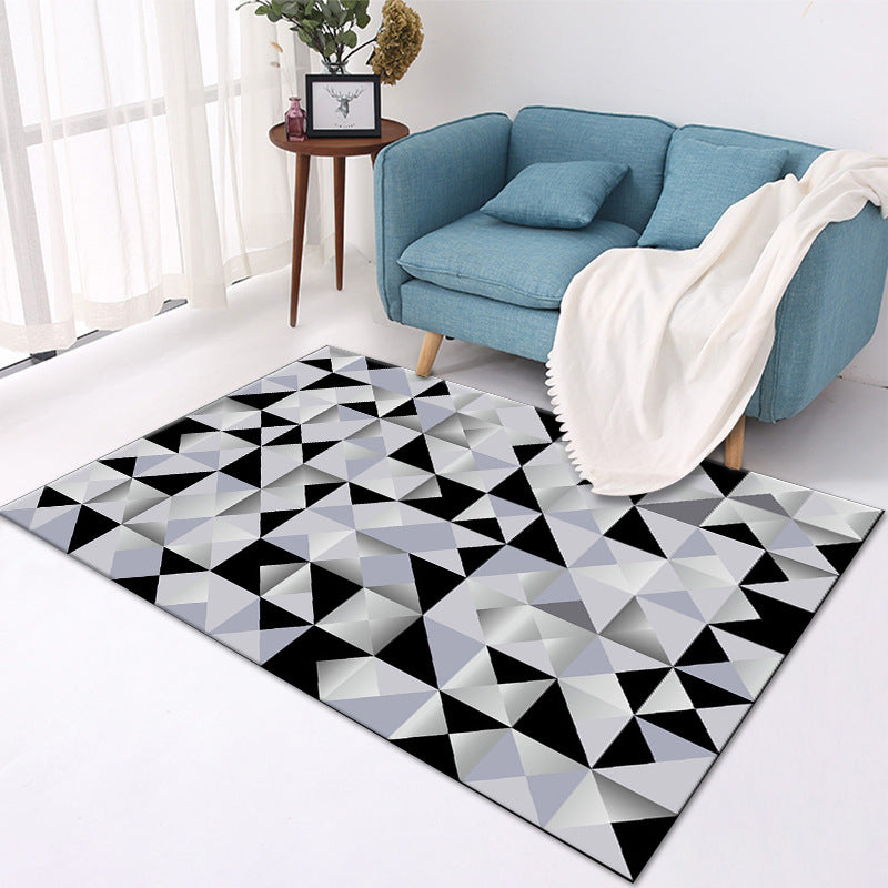 Creative Graphic Design Area Rug Stylish Modern Polyester Rug Rectangle Stain Resistant Area Carpet for Living Room