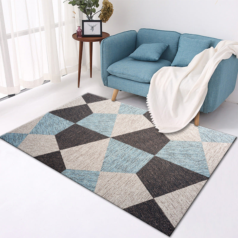 Creative Graphic Design Area Rug Stylish Modern Polyester Rug Rectangle Stain Resistant Area Carpet for Living Room