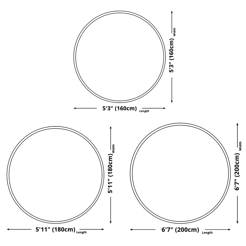 Round White Tone Modern Area Rug Polyester Shape Printing Rug Anti-Slip Backing Indoor Rug for Home Decor