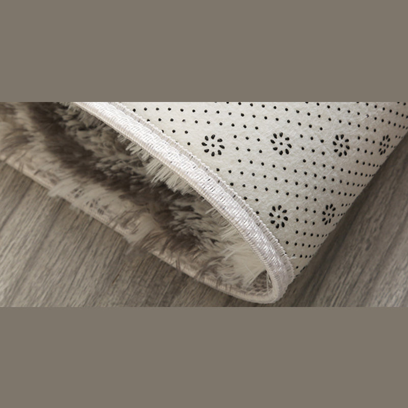 White Tone Home Decoration Carpet Comfort Stripe Printed Area Rug Polyester with Non-Slip Backing Rug