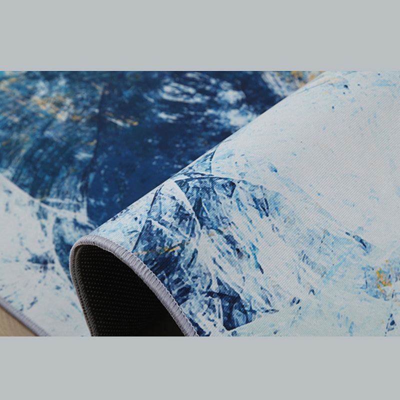 Modern Abstract Ink Painting Rug Individuality Trendy Polyester Carpet Anti-Slip Backing Carpet for Home Decoration