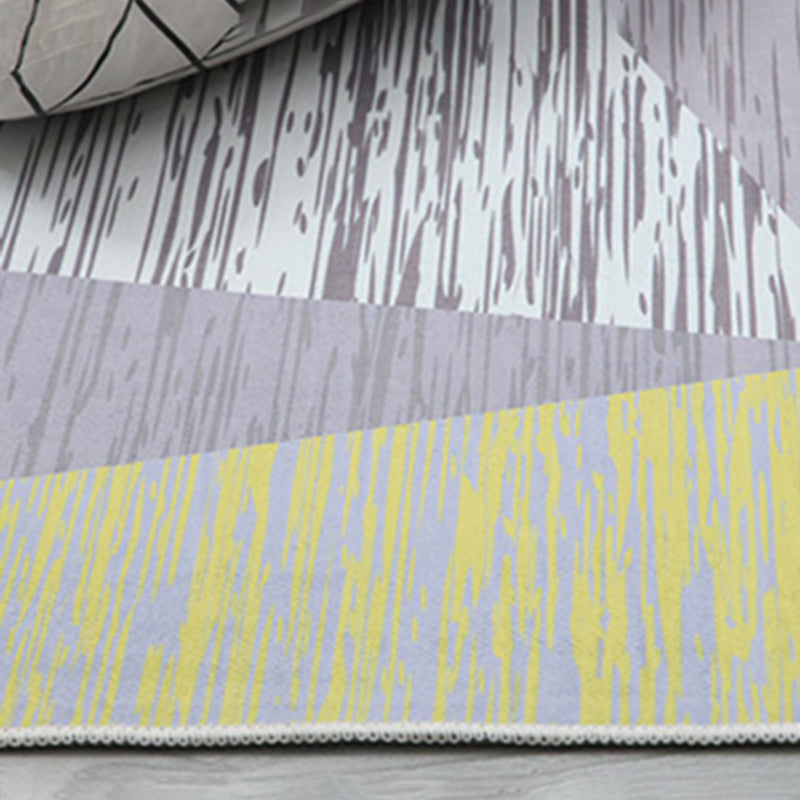 Minimalist Geometry Pattern Rug Trendy Contemporary Polyester Carpet Rectangle Non-Slip Backing Rug for Living Room