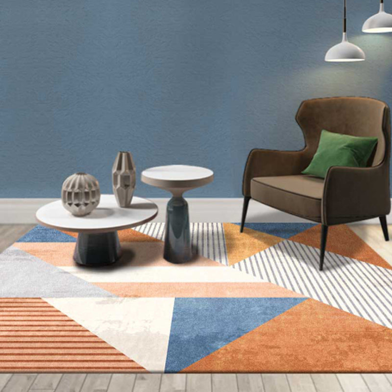 Creative Multi-Color Trendy Rug Contemporary Graphic Design Carpet Polyester Friendly Washable Rug for Living Room