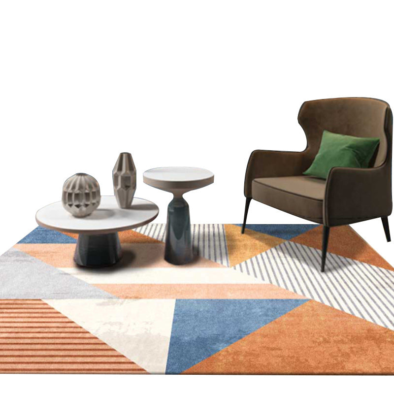 Creative Multi-Color Trendy Rug Contemporary Graphic Design Carpet Polyester Friendly Washable Rug for Living Room
