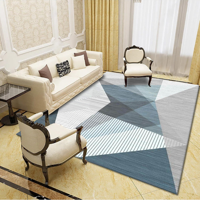 Simplicity Triangle Pattern Area Rug Colorful Contemporary Polyester Carpet Friendly Washable Area Carpet for Living Room