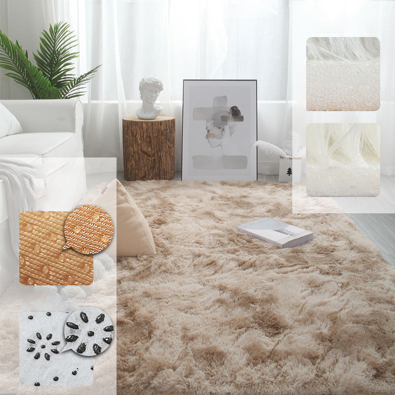 Simple Multicolor Modern Rug Polyester Tie-Dye Effect Area Rug Non-Slip Backing Carpet for Living Room