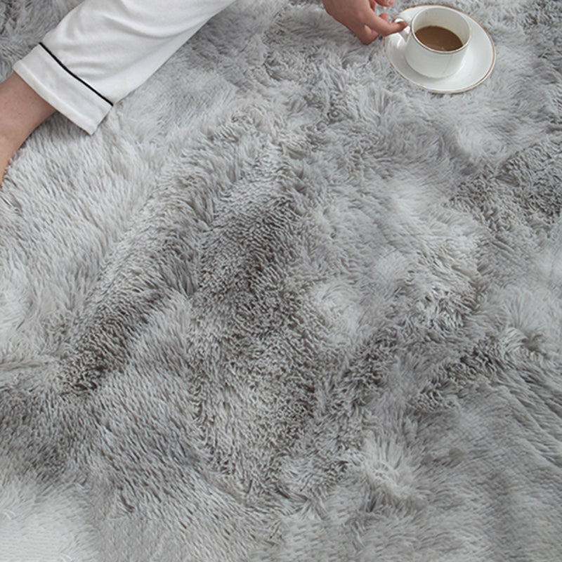 Simple Multicolor Modern Rug Polyester Tie-Dye Effect Area Rug Non-Slip Backing Carpet for Living Room