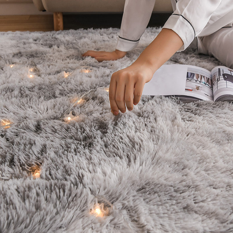 Multicolor Simplicity Area Rug Polyester Tie-Dye Effect Rug Non-Slip Backing Indoor Rug for Living Room