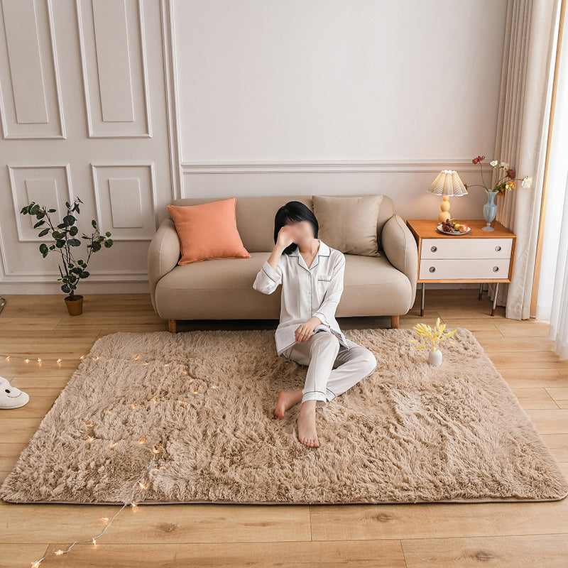Multicolor Modern Area Carpet Polyester Plain Indoor Rug Non-Slip Backing Carpet for Living Room