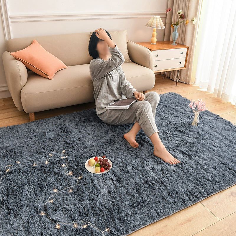 Multicolor Modern Area Carpet Polyester Plain Indoor Rug Non-Slip Backing Carpet for Living Room