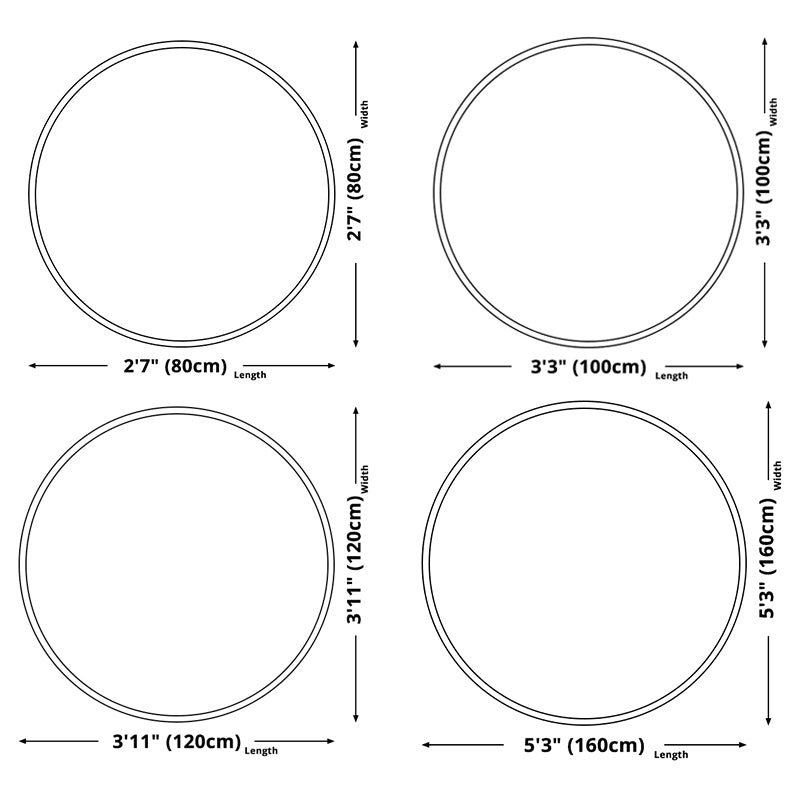 Round Dark Color Solid Rug Polyester eigentijdse anti-slip achterste binnenvleed tapijt voor woonkamer