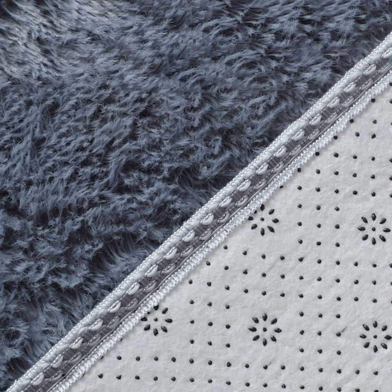 Round Dark Color Solid Rug Polyester eigentijdse anti-slip achterste binnenvleed tapijt voor woonkamer