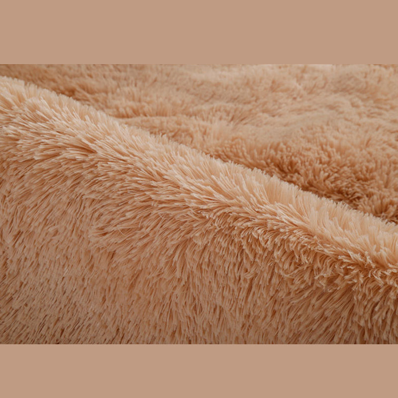 Round Dark Color Solid Rug Polyester eigentijdse anti-slip achterste binnenvleed tapijt voor woonkamer