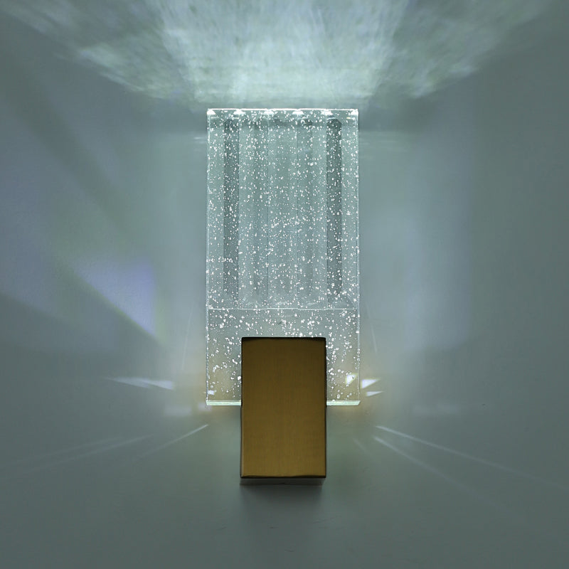 Bobble Crystal Rectangular LED SCONCE Postmodern Brass Wall Lighting per camera da letto
