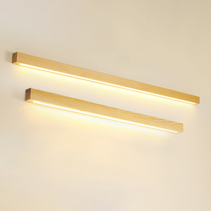 Linear Wooden Flush Mount Wall Lamp Nordic LED Wall Light Fixture for Living Room