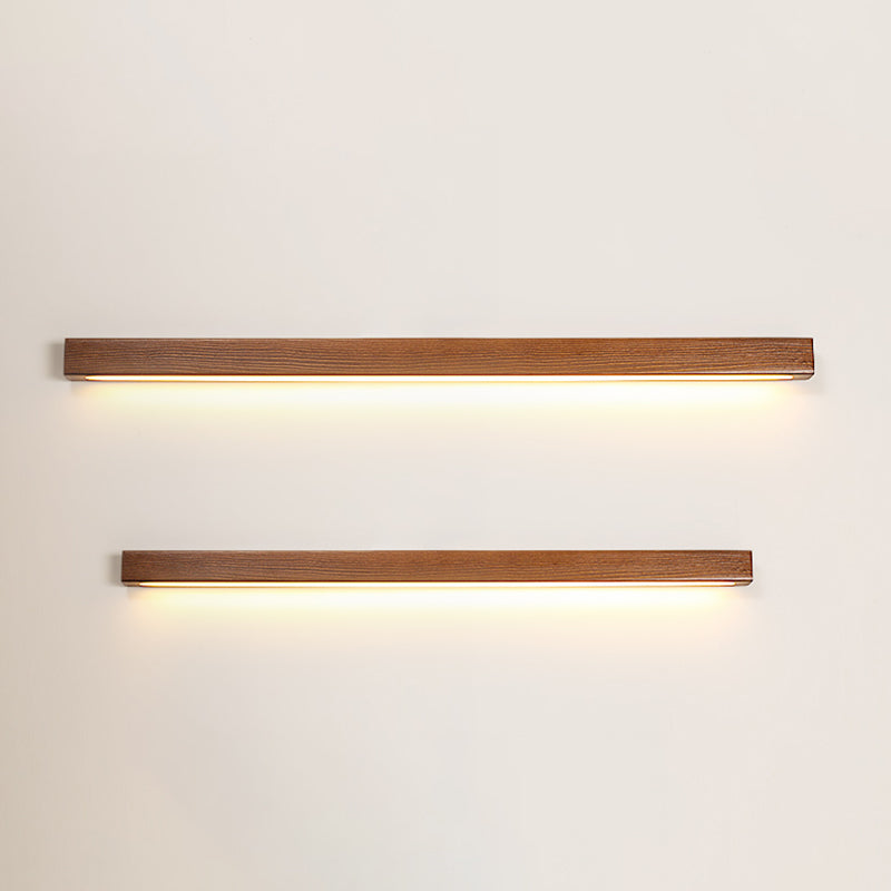 Linear Wooden Flush Mount Wall Lamp Nordic LED Wall Light Fixture for Living Room