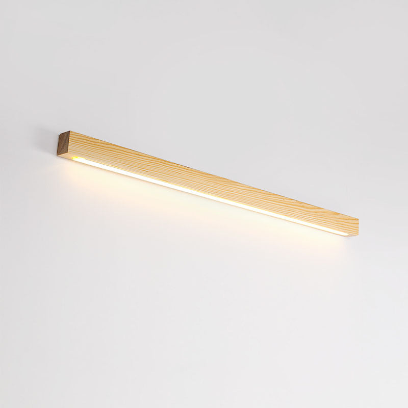 Linear Wooden Flush Mount Wall Lamp Nordic LED Wall Light Fixture for Living Room