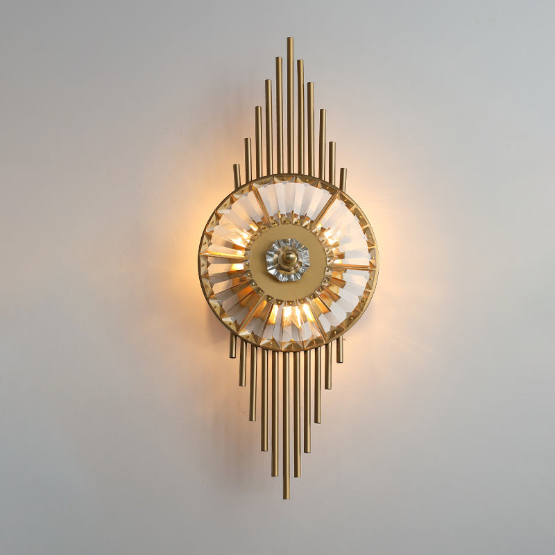 Postmodern Style Crystal Wall Sconce Light Living Room Hallway Wall Lamp in Gold