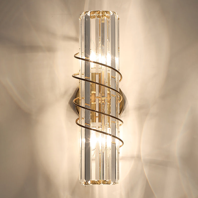 Postmodern Style Crystal Wall Sconce Light Living Room Hallway Wall Lamp in Gold
