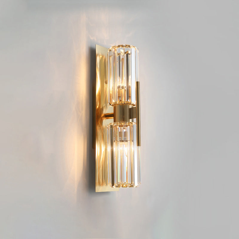 Postmodern Style Crystal Wall Sconce Light Living Room Hallway Wall Lamp in Gold