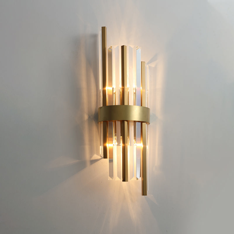 Postmodern Style Crystal Wall Sconce Light Living Room Hallway Wall Lamp in Gold