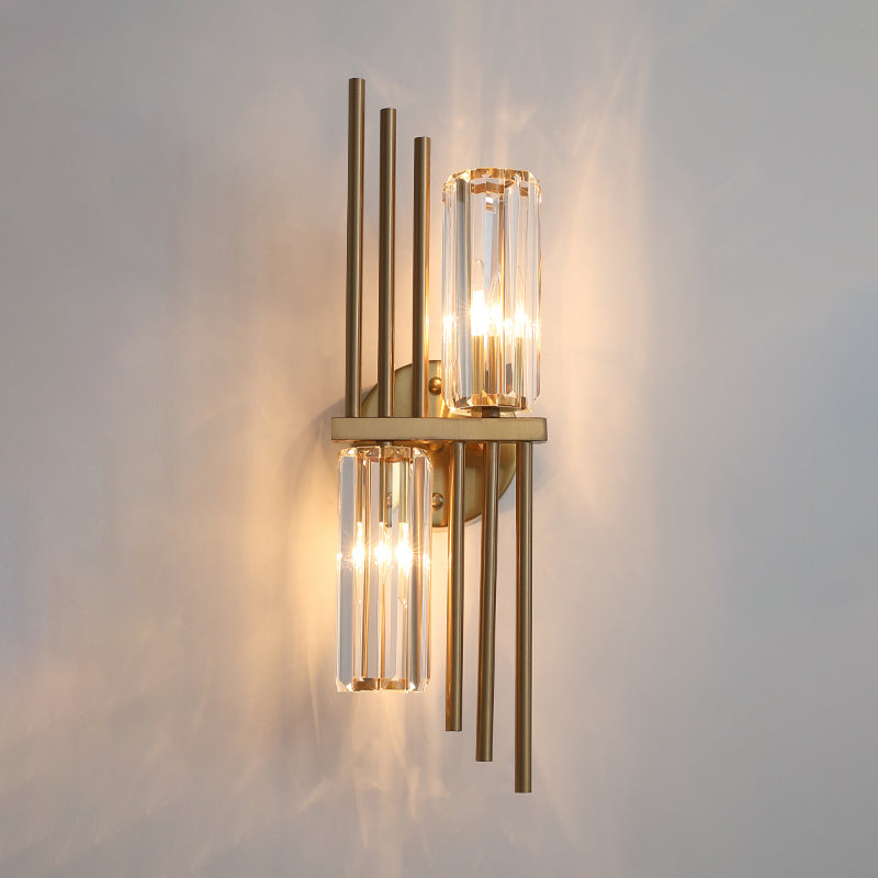 Postmodern Style Crystal Wall Sconce Light Living Room Hallway Wall Lamp in Gold