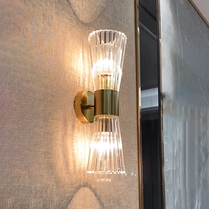 Postmodern Style Crystal Wall Sconce Light Living Room Hallway Wall Lamp in Gold