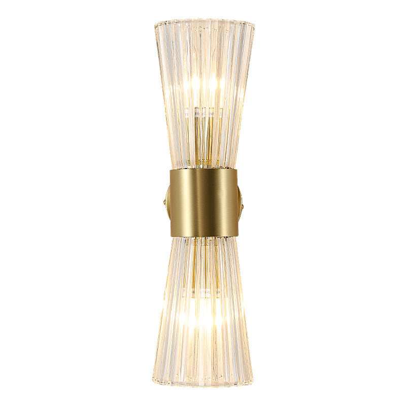 Lampada di scarico di clessidri di clessidri Crystal 2 Luci Postmoderna Luce murale in oro
