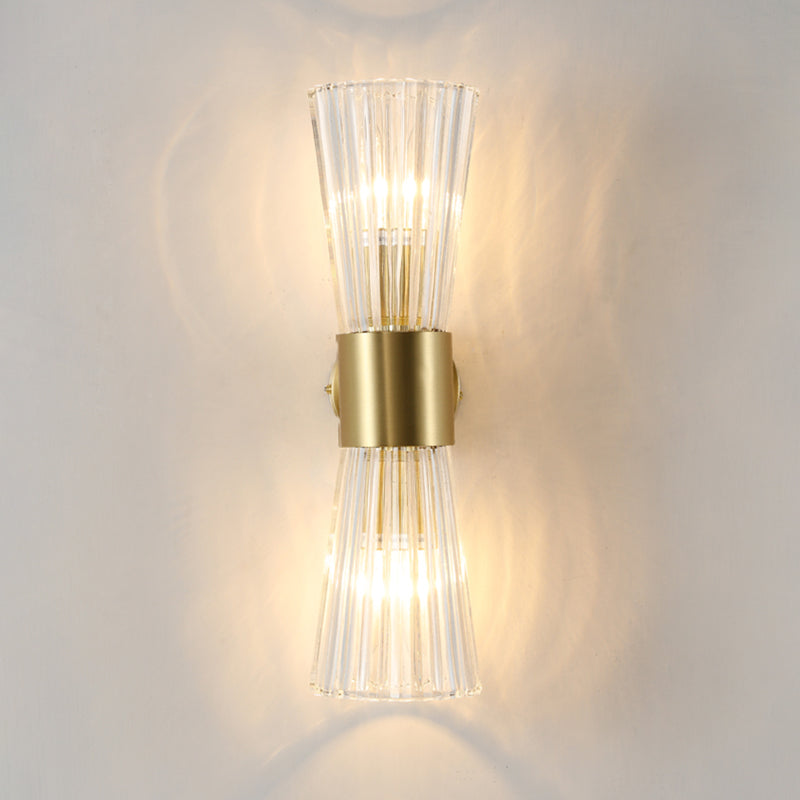 Lampada di scarico di clessidri di clessidri Crystal 2 Luci Postmoderna Luce murale in oro