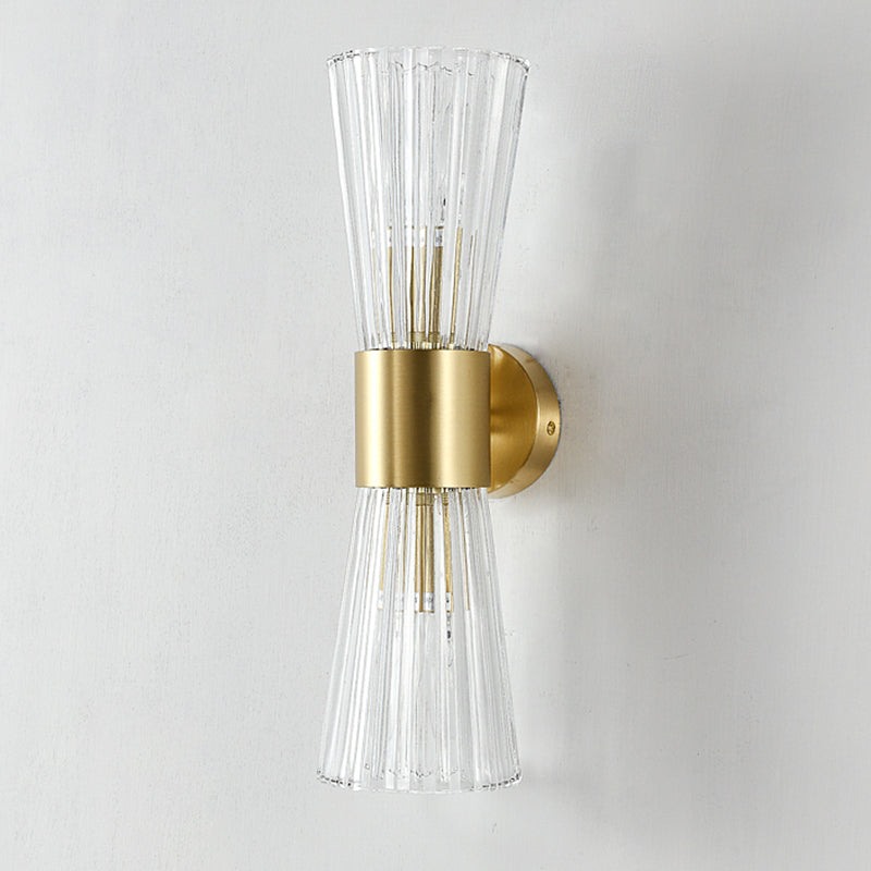Lampada di scarico di clessidri di clessidri Crystal 2 Luci Postmoderna Luce murale in oro