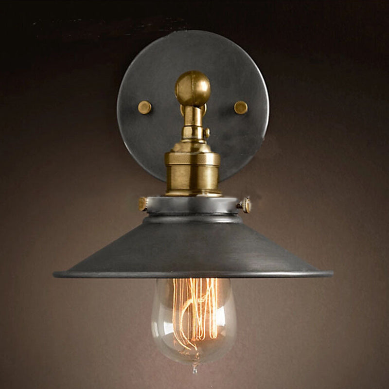Schwarz 1-Licht-Wandleuchten im industriellen Vintage-Stil schmiedeeiseisen verjüngte Wandleuchte für kommerzielle Stelle