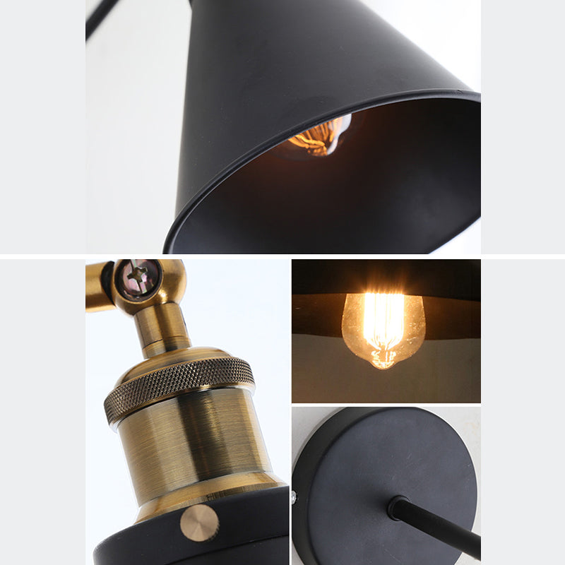 Amplia de pared extensible en negro en el estilo industrial de la pared de hierro forjado de estilo vintage para el lugar comercial