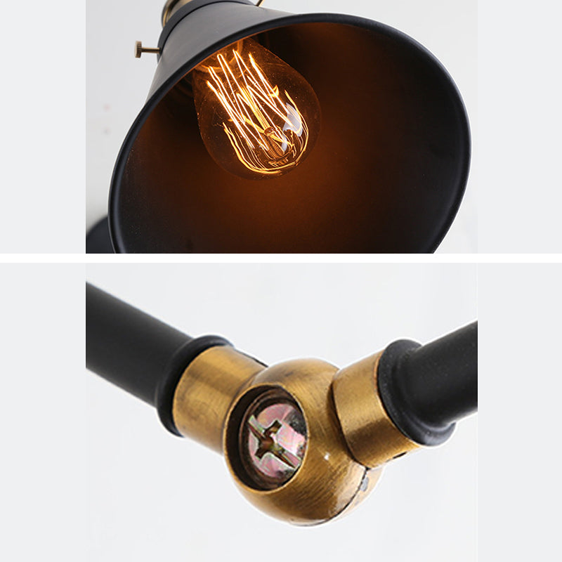 Amplia de pared extensible en negro en el estilo industrial de la pared de hierro forjado de estilo vintage para el lugar comercial