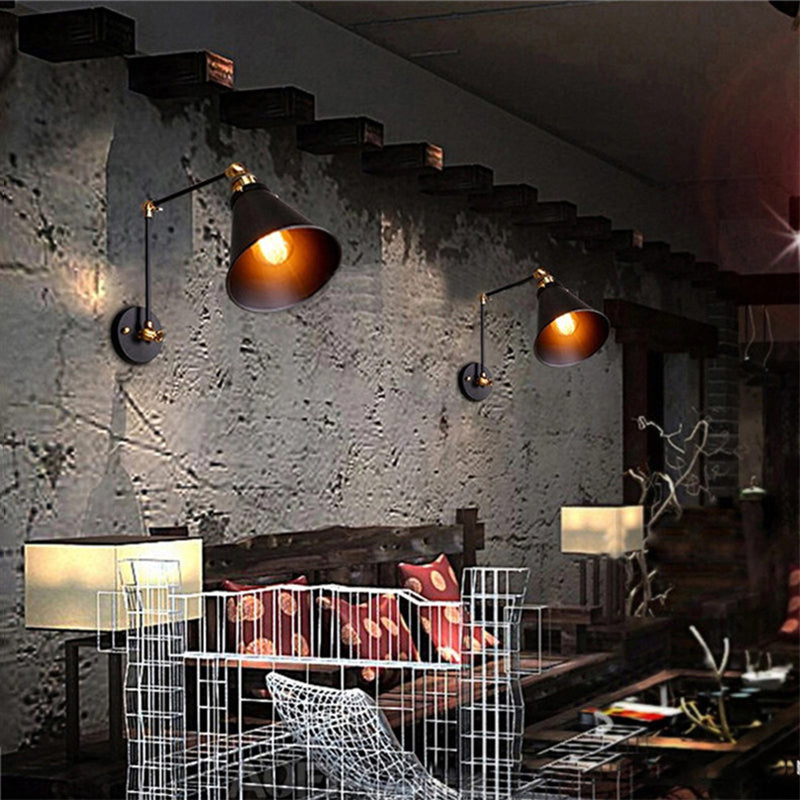 Amplia de pared extensible en negro en el estilo industrial de la pared de hierro forjado de estilo vintage para el lugar comercial