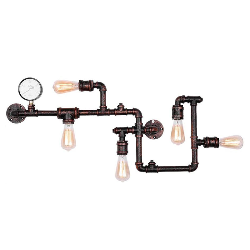 5 Leichtwerte verdrehte Pfeifenwandleuchten Industrial Loft Vintage Wall Lighting Ideen für Esszimmer