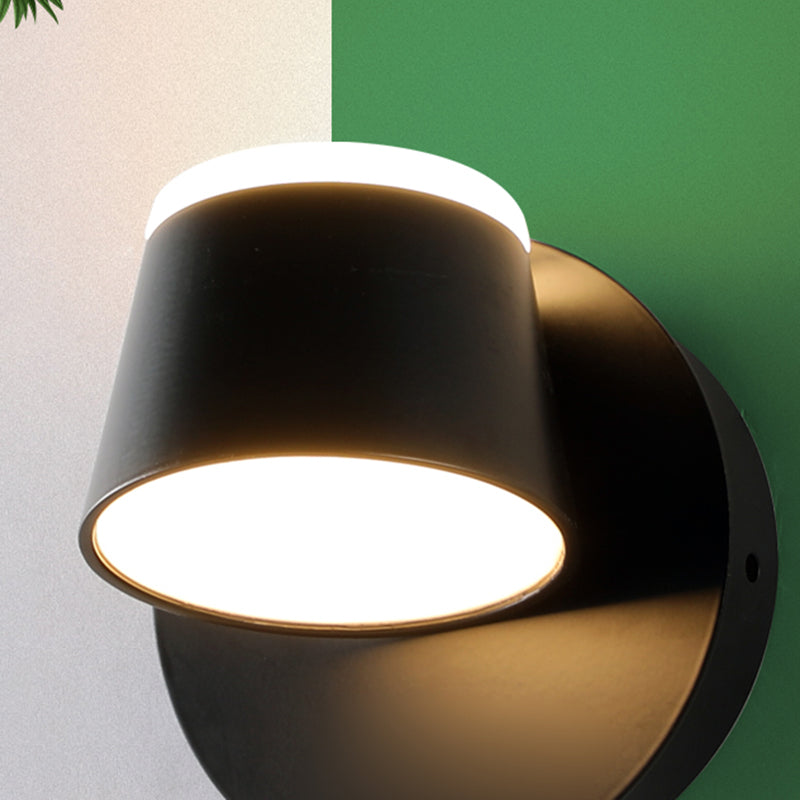 New Modern Aluminum 1-Light Wall Mount Lamp Adjustable Round Wall Sconce for Bedroom