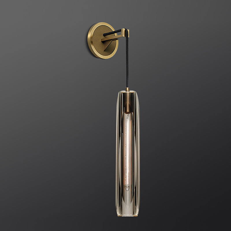 Contemporary Armed Crystal Wall Sconce 1-Light Wall Mounted Lamp for Living Room