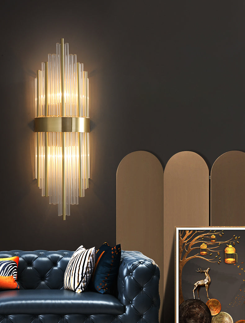 Lámparas de pared de luz de luz de 2 luces de media sombra contemporánea para sala de estar para sala de estar