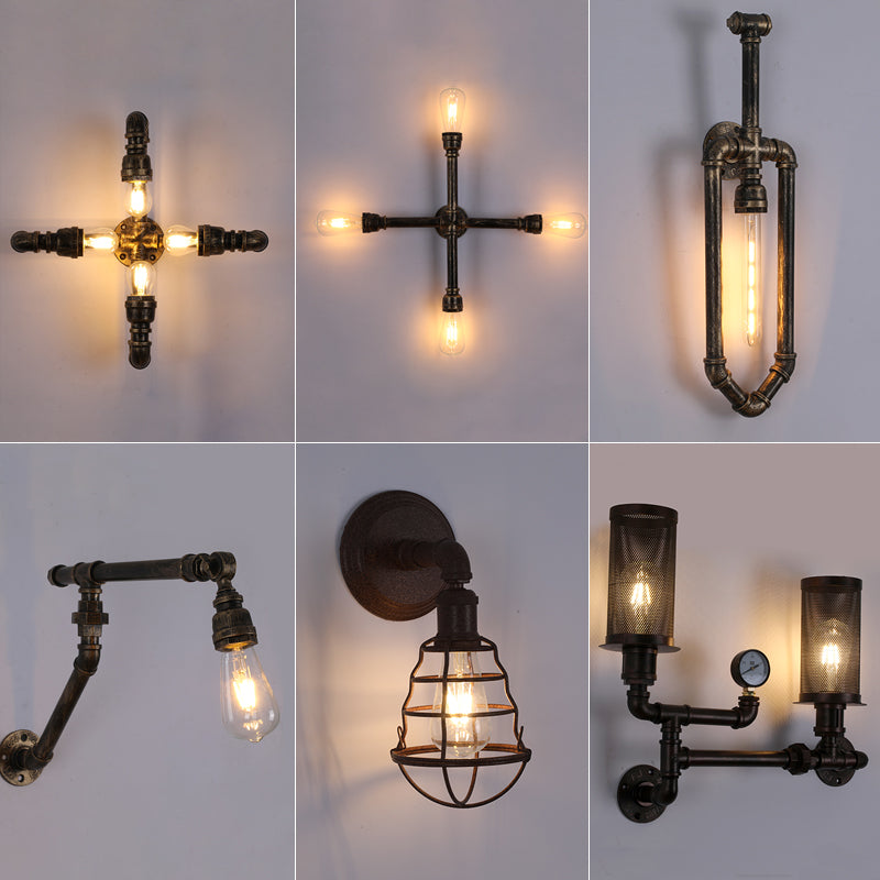Industrielle Leitungsschatten-Wandmontage licht schmiedeeiseisernder Wandleuchte für Bar
