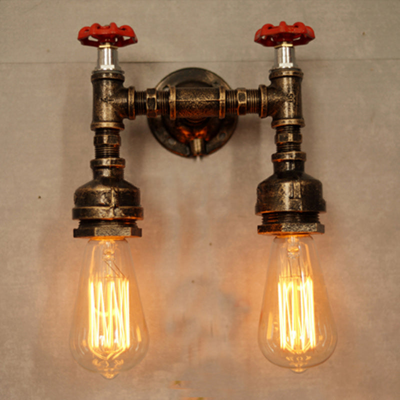 Lámpara de agua de agua de pared de estilo industrial de hierro forjado para el pasillo para el pasillo