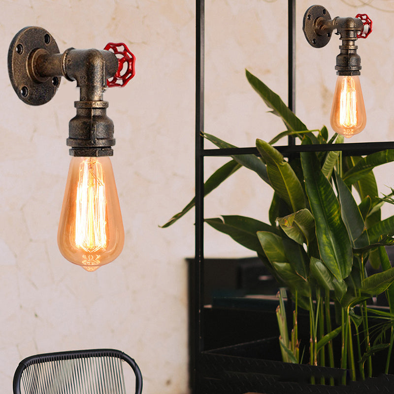Schmiedeeisen -Rost -Wandlampe Wandleuchte Industriewasserrohrleuchte Leuchte für Schlafzimmer