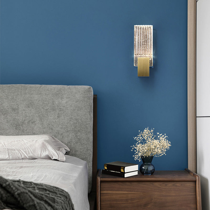 Pronzo della parete rettangolare oro in stile moderno in ferro battuto in ferro battuto con tonalità di cristallo