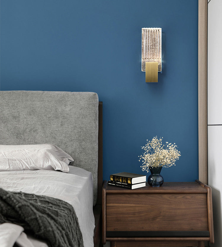 Pronzo della parete rettangolare oro in stile moderno in ferro battuto in ferro battuto con tonalità di cristallo