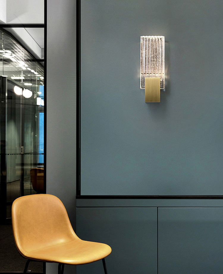 Pronzo della parete rettangolare oro in stile moderno in ferro battuto in ferro battuto con tonalità di cristallo