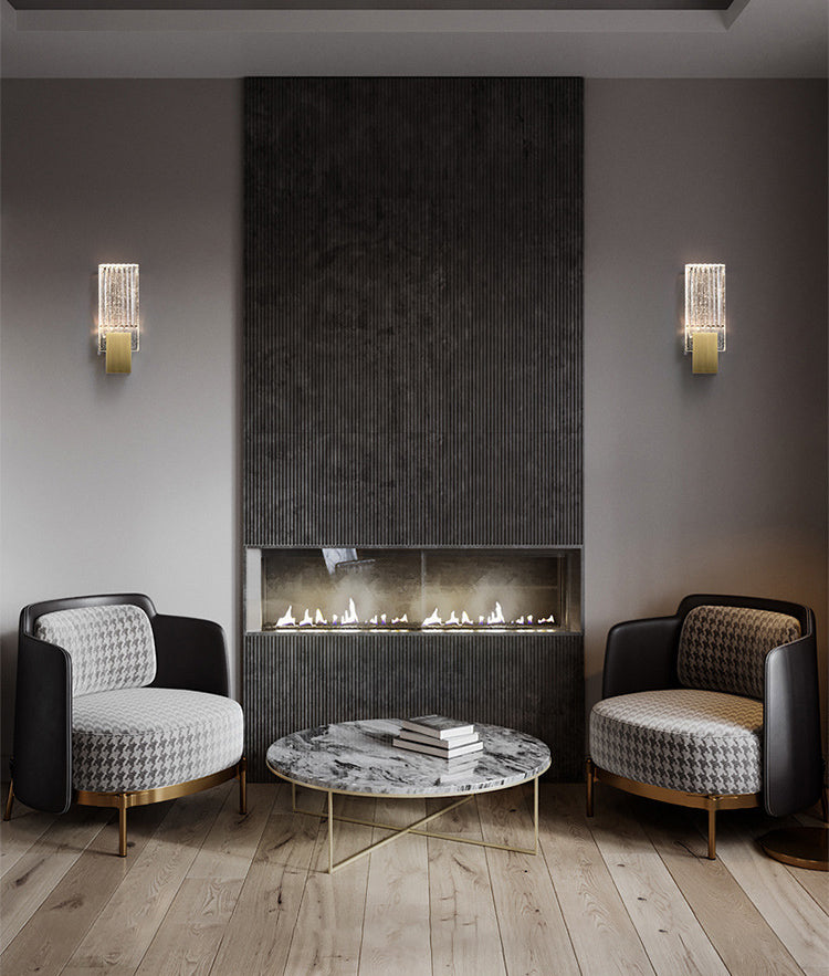 Pronzo della parete rettangolare oro in stile moderno in ferro battuto in ferro battuto con tonalità di cristallo