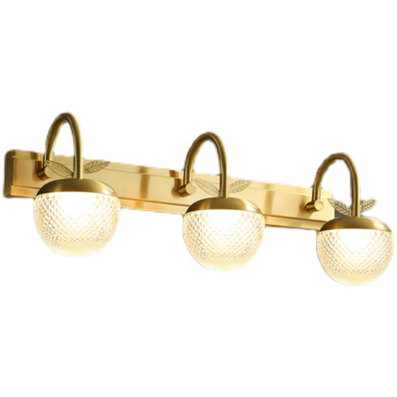 Modern Light Luxury Style Spherical Flush Mount Wall Sconce Copper Wall Mounted Vanity Lights